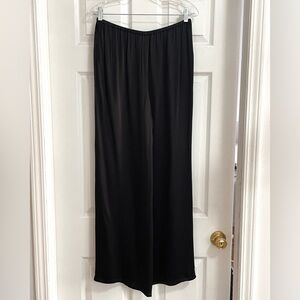 Camila Coelho Black Wide Leg Pants Satin Finish